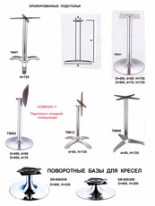Каркасы для кресел, столов, барных стульев.