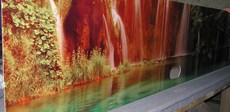 Скинали, -стеклянные кухонные фартуки с фото.