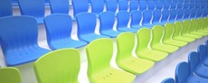 Кресла, сидения пластмассовые стадионные
