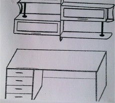 письменная стол+навесная полка