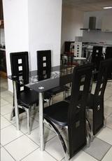 Cтол обеденный стеклянный "Цветы рая"