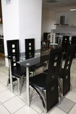 Стол обеденный стеклянный "Цветы рая"