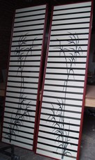 Зеркальные/стеклянные фасады с машинным пескоструем.