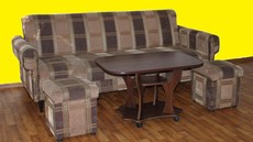 Продается красивый комплект мебели -Диван+2 пуфа,+ журнальны