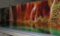 Скинали-стеклянные фартуки, столешни с фото без плёнок, не У