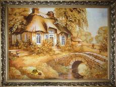 Картины, иконы из янтаря ручной работы.