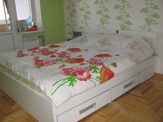 Двуспальная кровать+матрац ортоп.+тумба