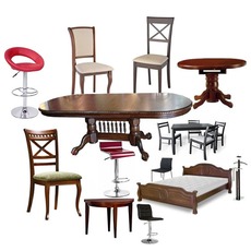 Столы обеденные, трансформеры, стулья деревянные, стулья бар