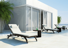 Шезлонг для улицы, террасы из искусственного ротанга.