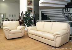 Продам кожаный диван + 2кресла.