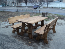 Стол и две лавочки "Кощей"