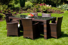 Комплект обеденный из ротанга стол Рапалло + 4 кресла Аманда