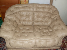 Диван двійка, шкіряний