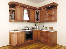 Кухня грейд в цвете "орех мускатный патина"