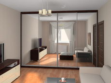 Шкаф-купе зеркальный.