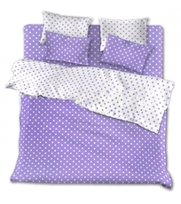 Постільна білизна з попліну - Фіолетові горохи.