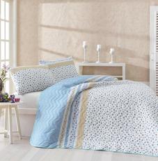 Купить покрывало евро Eponj Home Fashion голубое 200*220