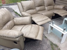 Диван реклайнер, натуральная кожа