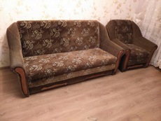 Продам б/у диван+кресло-кровать