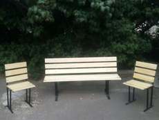 Лавочка и два стульчика (комплект) для кухни, дома, летней б