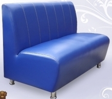 Диван б/у синий кожзам для ресторанов, кафе, офиса
