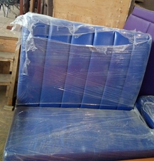 Диван бу синий кожзам для ресторанов, кафе, офиса