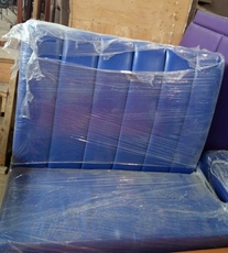 Диван бу синий кожзам для ресторанов, кафе, офиса