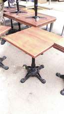 Стол б/у деревянный с чугунной ножкой для кафе, ресторана